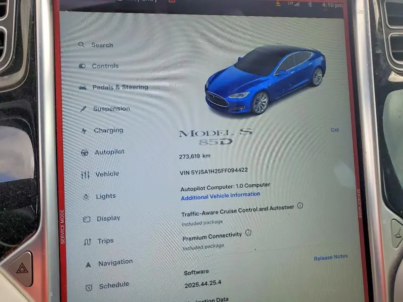2015 TESLA MODEL S 85D  