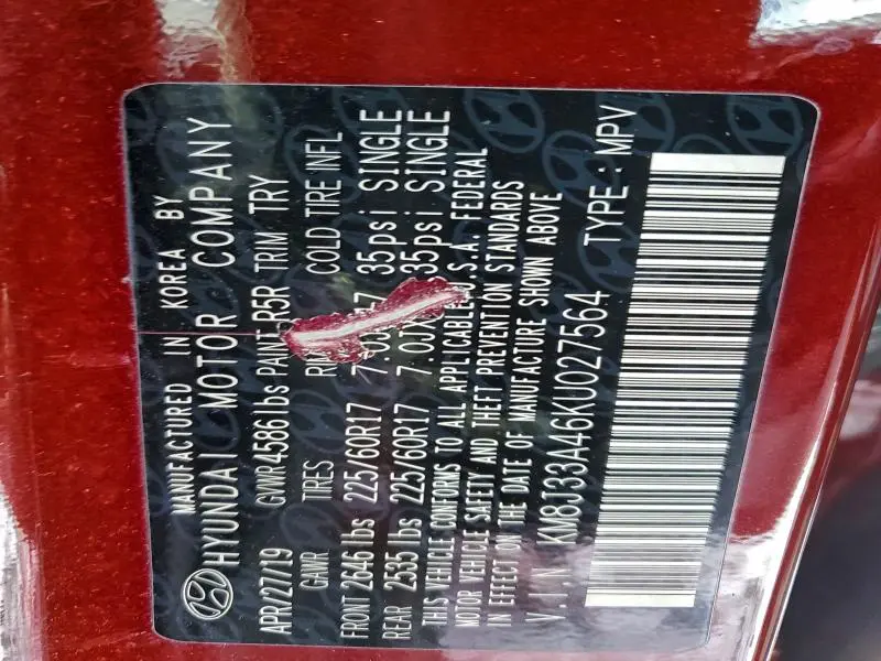 2019 HYUNDAI TUCSON LIMITED  