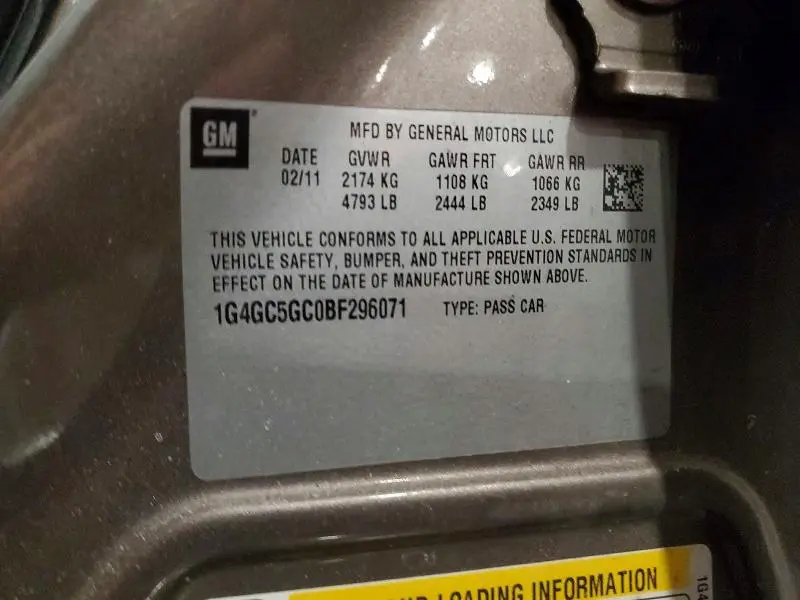 2011 BUICK LACROSSE CXL  