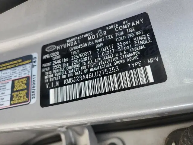 2020 HYUNDAI TUCSON SE  