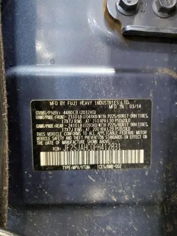 2015 SUBARU FORESTER 2.5I LIMITED  