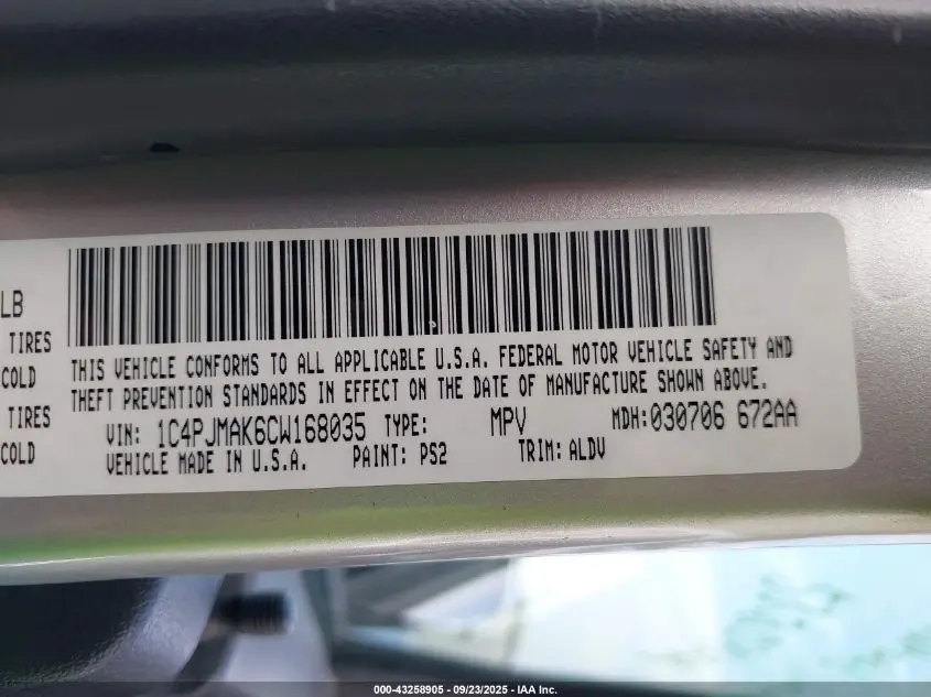 2012 JEEP LIBERTY SPORT