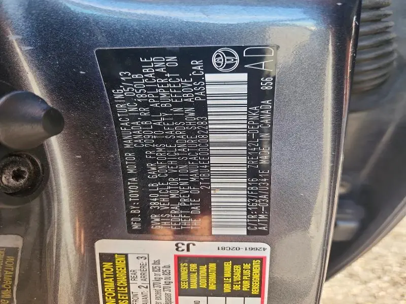 2013 TOYOTA COROLLA LE  