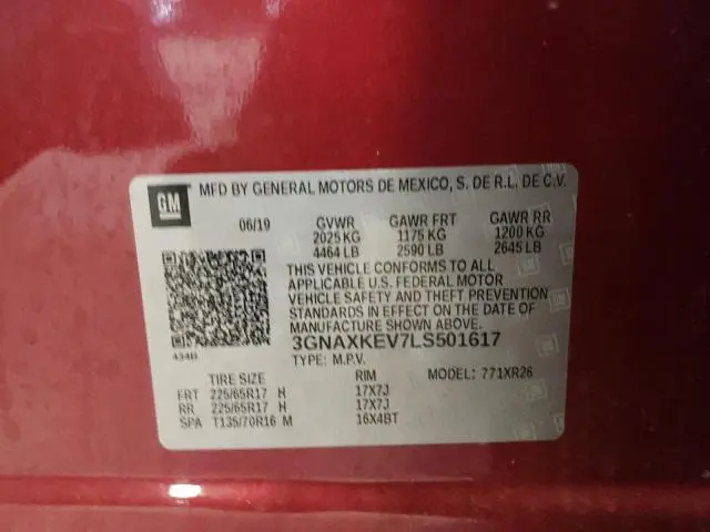 2020 CHEVROLET EQUINOX LT  