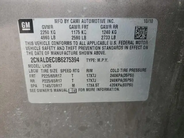2011 CHEVROLET EQUINOX LT  