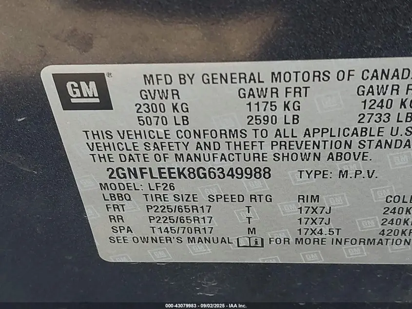 2016 CHEVROLET EQUINOX LS