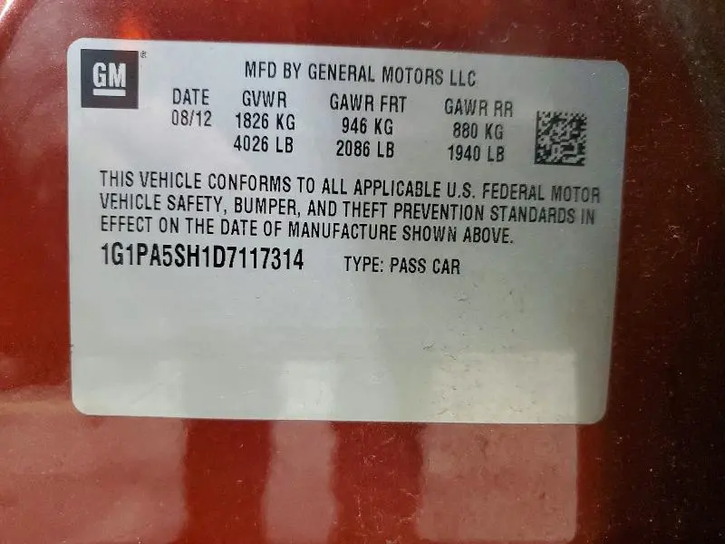 2013 CHEVROLET CRUZE LS  