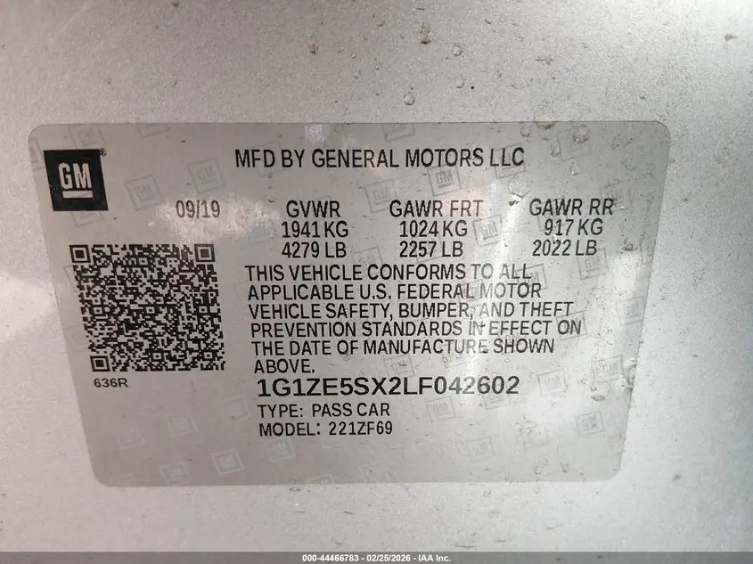 2020 CHEVROLET MALIBU FWD PREMIER