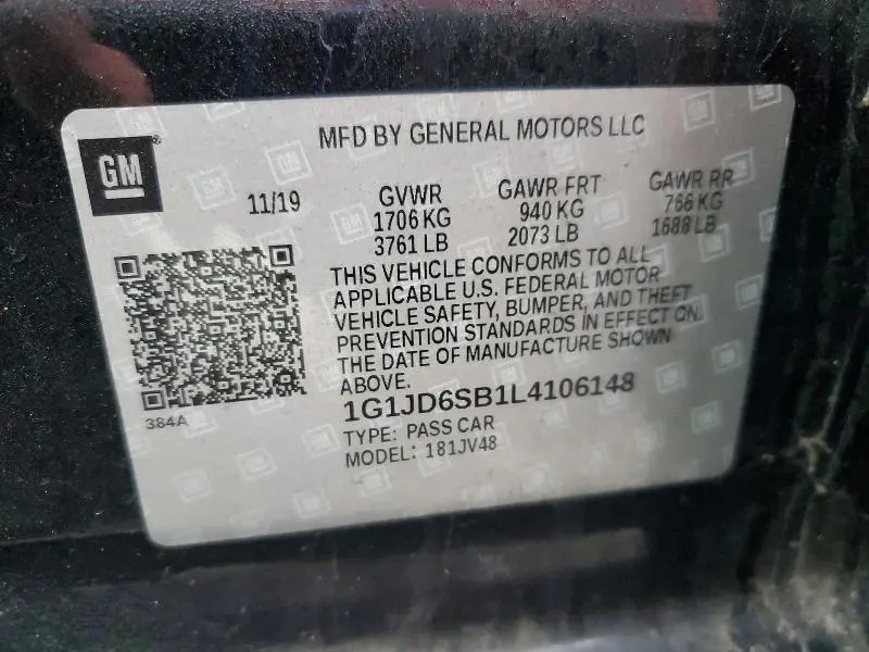 2020 CHEVROLET SONIC LT  