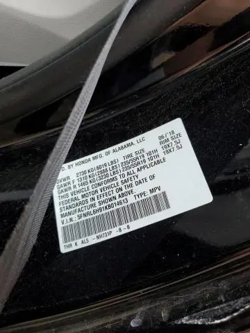 2019 HONDA ODYSSEY ELITE  