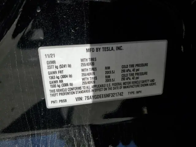 2022 TESLA MODEL Y 