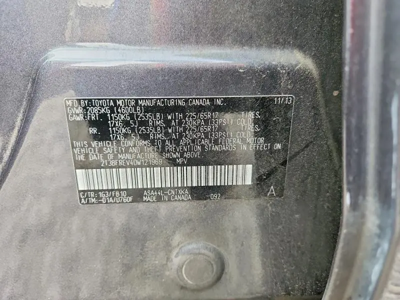 2013 TOYOTA RAV4 LE  