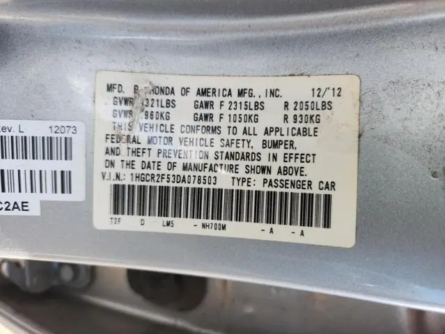 2013 HONDA ACCORD SPORT  