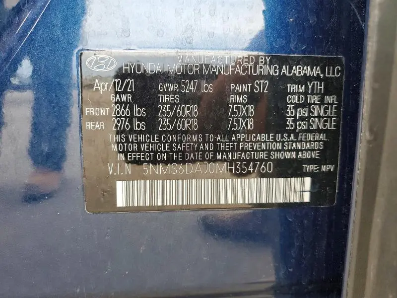 2021 HYUNDAI SANTA FE SEL  