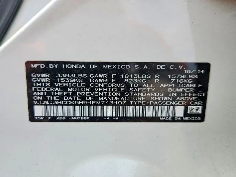 2015 HONDA FIT LX  