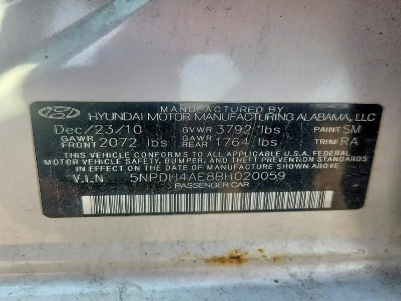 2011 HYUNDAI ELANTRA LIMITED  