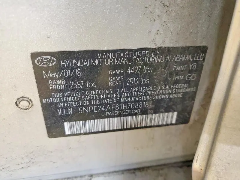 2018 HYUNDAI SONATA SE  