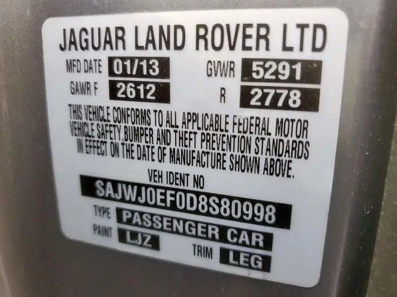 2013 JAGUAR XF   