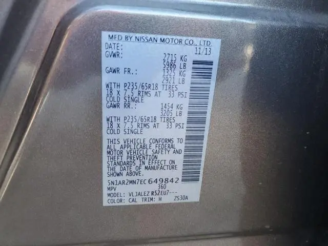 2014 NISSAN PATHFINDER S  