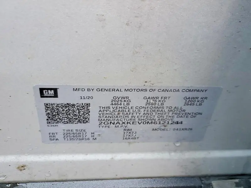 2021 CHEVROLET EQUINOX LT  