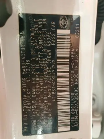 2019 TOYOTA CAMRY XSE  