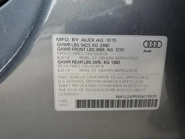 2016 AUDI Q5 PREMIUM PLUS  