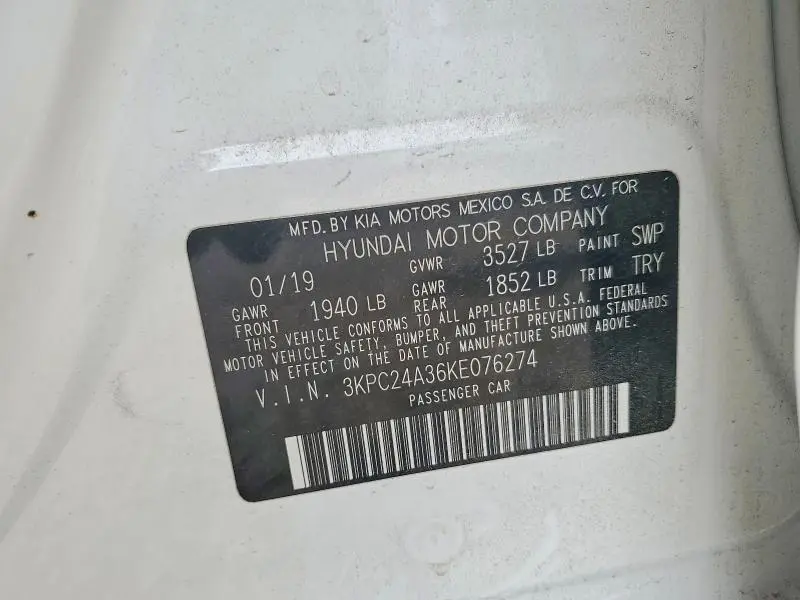 2019 HYUNDAI ACCENT SE  