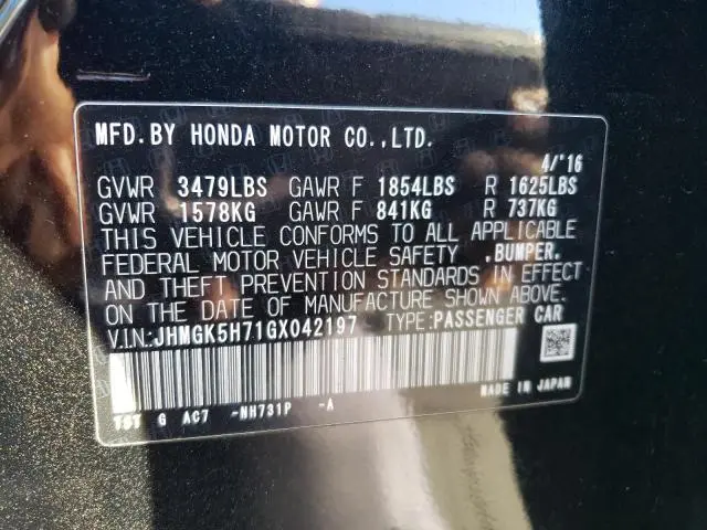 2016 HONDA FIT EX