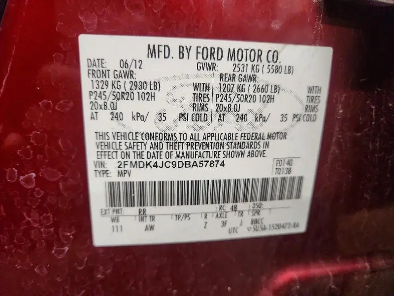 2013 FORD EDGE SEL  
