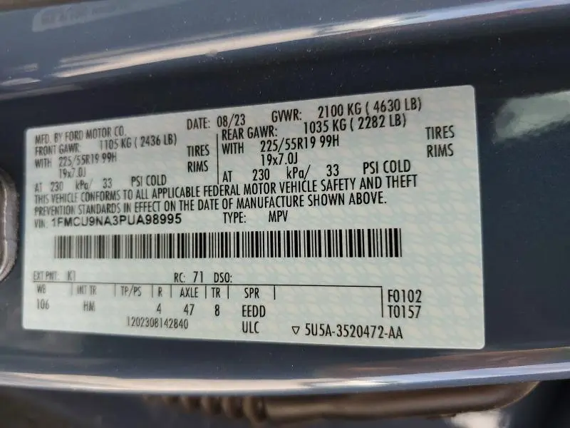 2023 FORD ESCAPE ST LINE SELECT  