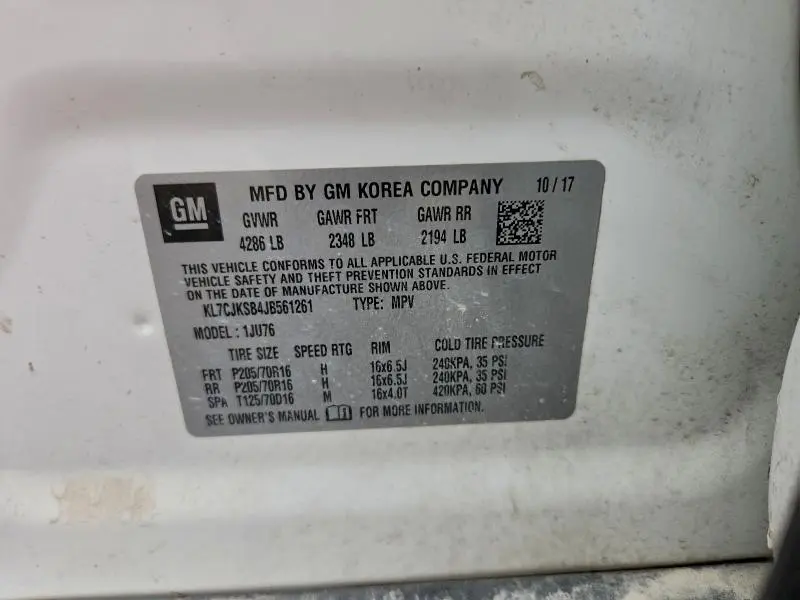 2018 CHEVROLET TRAX LS  