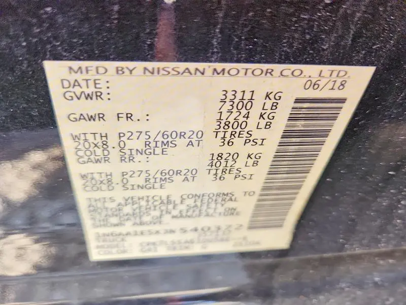 2018 NISSAN TITAN SV  