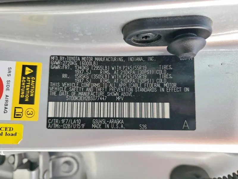 2011 TOYOTA HIGHLANDER LIMITED  