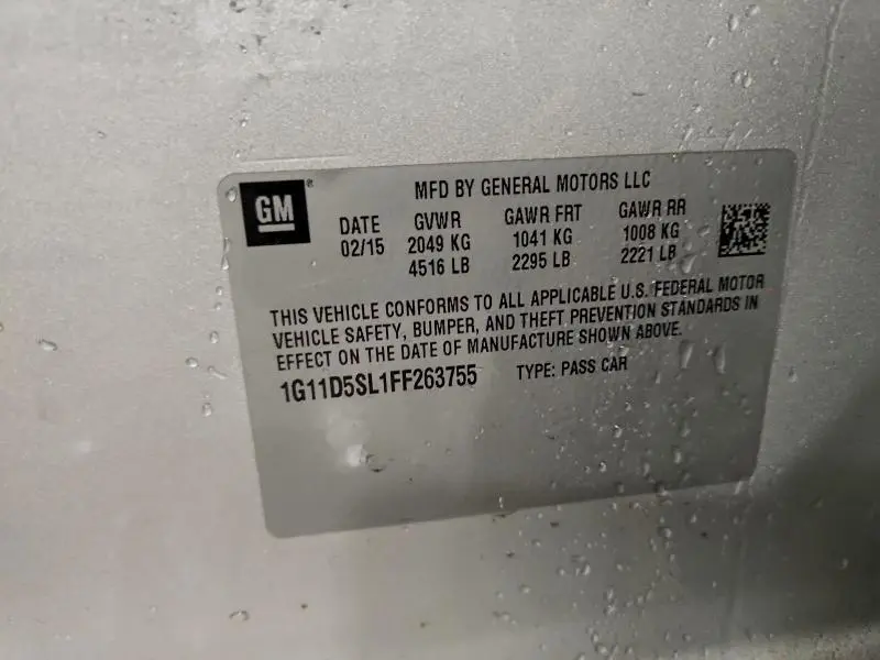 2015 CHEVROLET MALIBU 2LT  