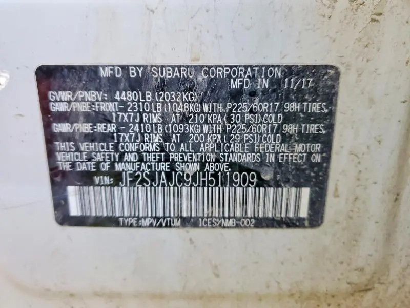 2018 SUBARU FORESTER 2.5I LIMITED  