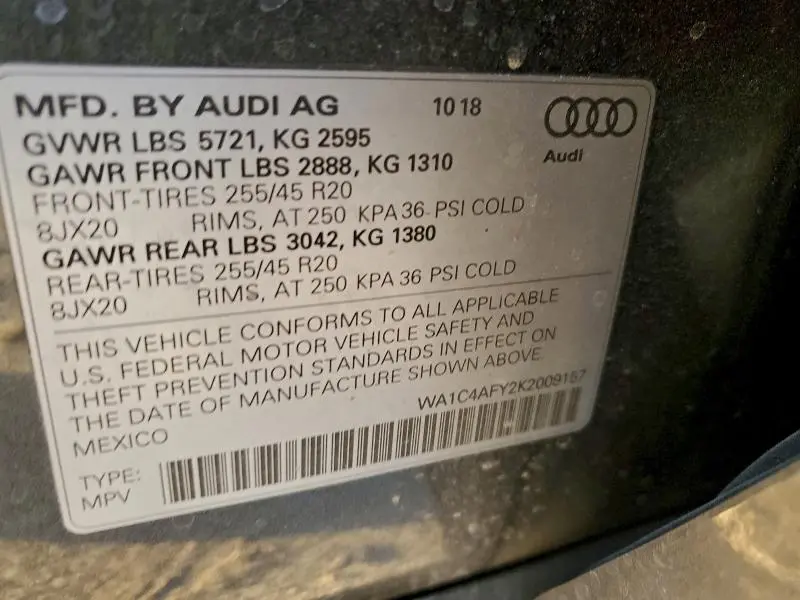 2019 AUDI SQ5 PRESTIGE  