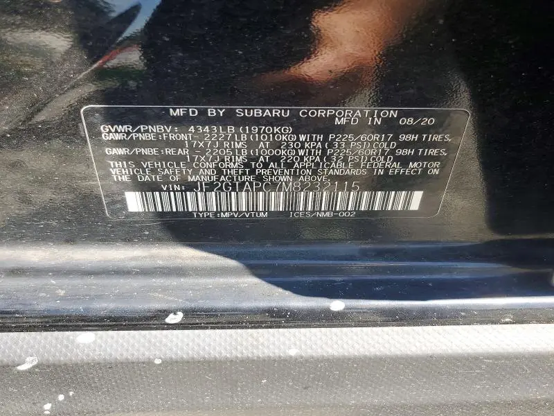 2021 SUBARU CROSSTREK PREMIUM  