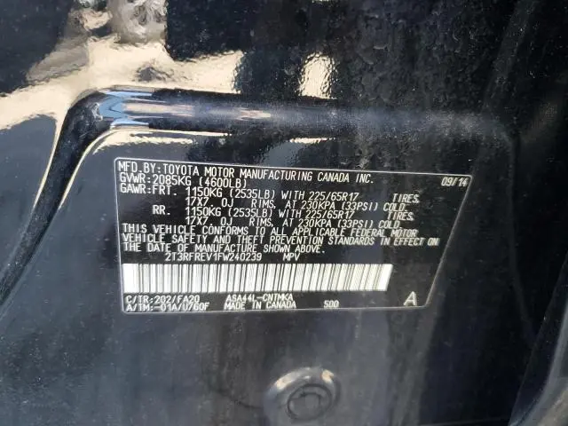 2015 TOYOTA RAV4 XLE  