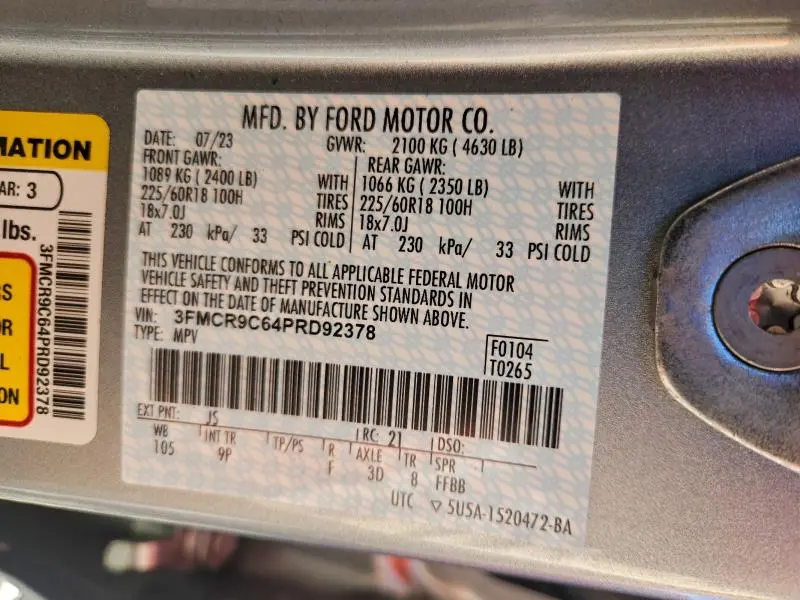 2023 FORD BRONCO SPORT OUTER BANKS  