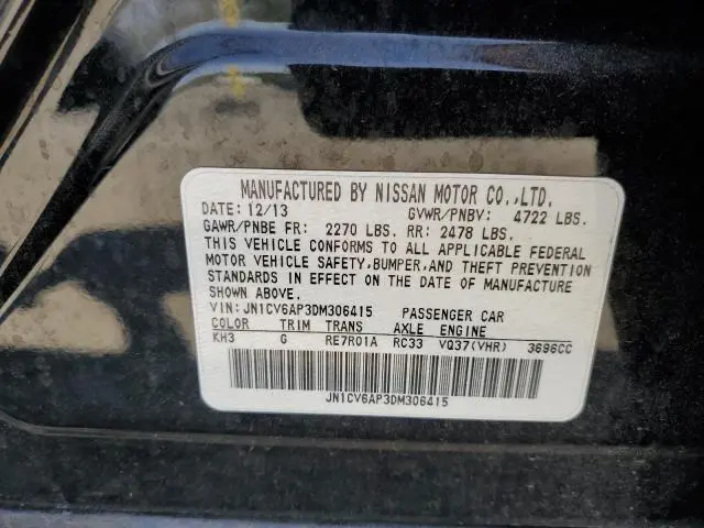 2013 INFINITI G37 BASE  