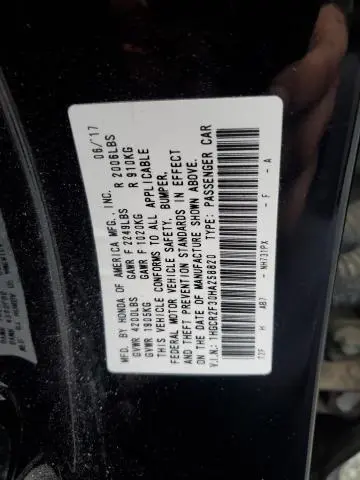 2017 HONDA ACCORD LX  