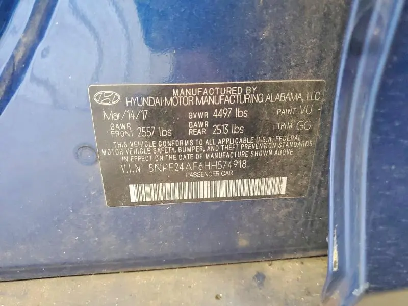 2017 HYUNDAI SONATA SE  