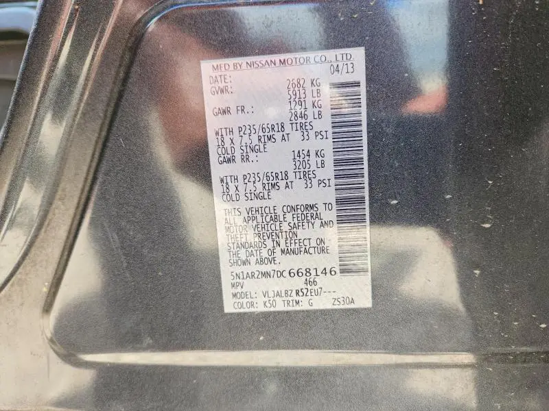 2013 NISSAN PATHFINDER S  