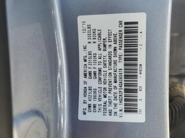 2016 HONDA ACCORD SPORT