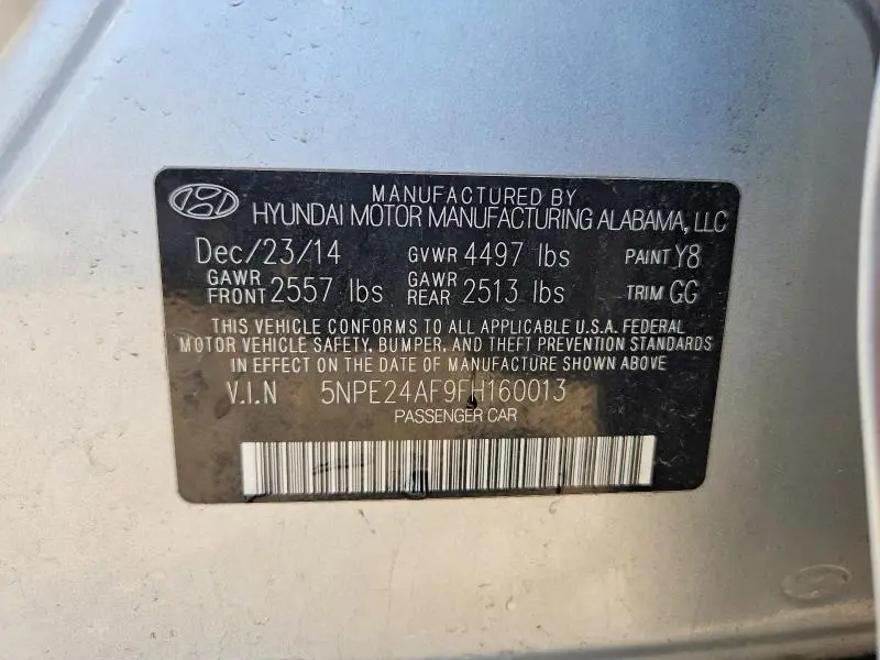 2015 HYUNDAI SONATA SE  