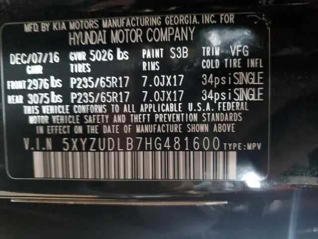 2017 HYUNDAI SANTA FE SPORT   