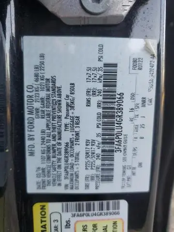 2016 FORD FUSION SE HYBRID  