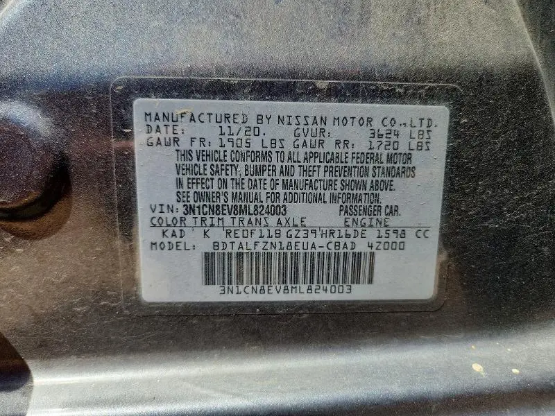 2021 NISSAN VERSA SV  