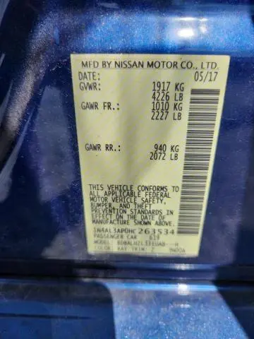 2017 NISSAN ALTIMA 2.5  
