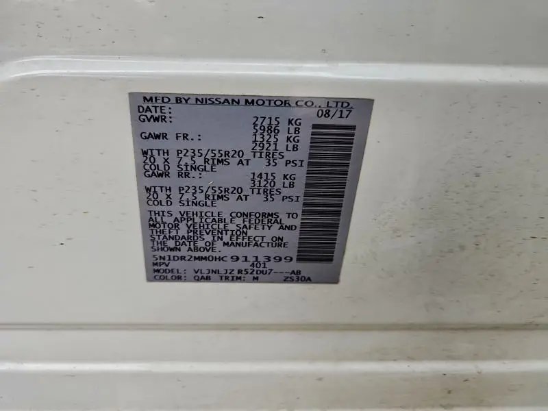 2017 NISSAN PATHFINDER S  